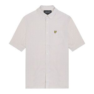 Lyle & Scott Mens Gingham Slim Short-Sleeved Shirt / White